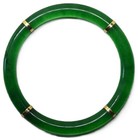 Chinese Undyed Emerald Jade  Jadeite Grade  a  Untreated Bangle With 14k Gold