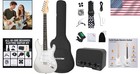 Electric Guitar Kit Full Size Wood Amp Accessories Beginner Starter White