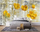 Yellow Oil Painting Flowers Wall Mural Wallpaper For Bedroom 137  X 100 