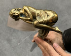 Bronze Lady Sculpture Walking Stick Cane Wood Design Handle Rare Woman Marked
