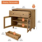 Wamapt Glass Buffet Cabinet With Door And Drawer Storage brown