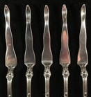 Set Of 5 Gorham Patrician Pattern Sterling Silver Nut Pics - Rare