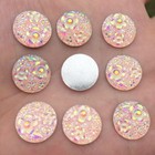 30pcs Round Floral Charm Flatback Resin Cabochon Diy Scrapbook Making Decoration