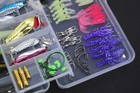 100 Pcs Set Fishing Tackle Box Full Loaded Accessories Hooks Lures Baits Worms
