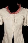 Antique French Edwardian White Cotton Top 34  Bust Small Vg Condition