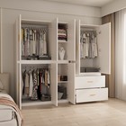 8 Doors White Wooden Armoire Wardrobe Closet Bedroom Freestanding Storage Closet