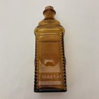Berring s Apple Amber Gold Glass Square Bottle Bitters Phila Cork 9-3 4  Vintage