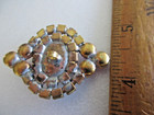 Gorgeous Czech Vintage Glass Rhinestone Button    Crystal Clear   Ruby Red