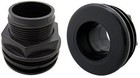 Am Brand 1  Slip X Slip 1  3 4  Hole Twin Pack - Black Pvc Aquarium Bulkhead