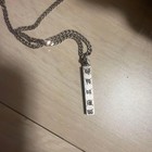 Gucci Ghost Skull Gg Logo Bar Dog Tag Pendant Necklace Silver Curb Chain