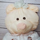 1986 Fisher Price Puffalump Plush Bear Peach Nylon Outfit Vintage 8006 16 Inch