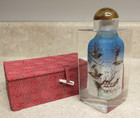 Chinese Reverse Painted Snuff Perfume Bottle W box And Stopper Birds In Trees
