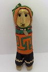 Handmade Wooden Yala Doll In Traditional Mola Textiles From Kuna Tribe In Panama