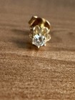 Vintage 14k Solid Gold Round Natural Diamond Stud Earrings     Delicate And Dainty