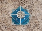 Blue With Silver Filigree Stained Glass Hanukkah Dreidel With Stand By A  Brigg