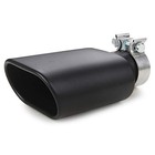 Square Exhaust Tip 2 5  Inlet   Black Coating Rectangle 2 5inch Black Coated