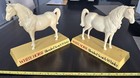 2 White Horse Scotch Whisky Display Statues Claremould Plastic 19 60s  Free Ship