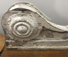 Antique Large Victorian Wood Corbel Architectural Salvage White Chipping Paint