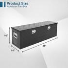 48 x14 x16  Black Aluminum Pickup Truck Bed Tool Box Trailer Storage W  Lock Key