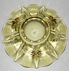 Vintage Yellow Glass Fleur De Lis Bowl