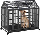Rolling Dog Crate Cage For Large Dogs 42  47  51  Dog Kennel Pet Playpen W  Tray