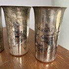 Set Of Vintage Silver Plated  Souvenir Cup Of Korean War With Tiger And Map