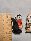 Vtg 1970s Miniature Christmas Winter Snail Skunk Raccoon 2  Ceramic Figurine Lot