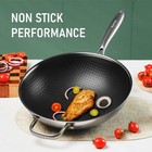 Slottet Hybrid 12-inch Wok With Lid nonstick 12 Inch Lid  Silver