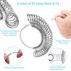 Ring Sizer Measuring Tool Kit  27 Steel Gauges 0-13  Mandrel  Finger Silver