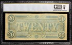 Pcgs 64  T-67 1864 Confederate States  20 Civil War Obsolete Banknote Currency