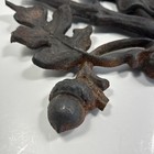 Vtg Cast Iron Oak Acorn Leaf Wall D  cor Rustic Art