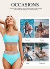 Women s Bikini Sets Colorblock Trim 2 Piece Swimsuit High Waisted  
