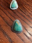 Vintage Sterling And Turquoise Navajo Earrings Signed Jw
