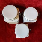 Vintage 2002 Gibson Coca Cola 3 Piece Canister Set Checkerboard Pattern