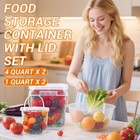 1gal Clear Square Bucket With Airtight Lids  Bpa-free Food Storage Container    