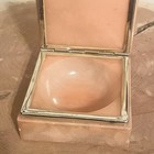 Lefton Alabaster Floral Hinged Trinket Jewelry Box Vintage Vanity