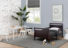 Camas Para Ni  os Toddler Bed Solid Wood Frame With Safety Guard Dark Chocolate