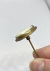 Vintage Antique Mother Of Pearl Mop Brass Abalone Hatpin  8   