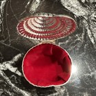 Vintage Silver-plated Jewelry Trinket Box With Hinged Lid And Red Velvet Liner