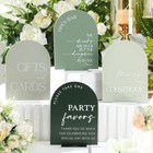 Acrylic Wedding Signs Set 4pcs W  Base Durable Romantic Table Decor Party Use