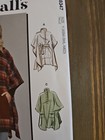 M8347 Y Mccalls Oversize Poncho Coat Misses Xsm - Sml - Med Uncut Ff