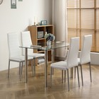 5 Piece Dining Set Table And Chairs Glass Top Dinette For Small Space Kitchen