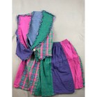Patchwork Vest Skirt Set Boho Cottagecore Eclectic Pink Green Cotton Xs