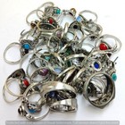 Elegant Coral   Mix Gemstone 10pcs Rings 925 Silver Plated Wholesale Jewelry Lot