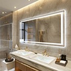 15-47  Large Led Bathroom Mirror Lighted Vanity Wall Makeup Touch Button Fogless