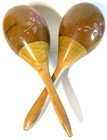 Vintage Maracas Wooden Pair Mexican Floral Salsa Band Musical Shaker  Instrument