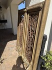 Antique Double Window  Doors  39 5x83 5  Iron Wood  Old World  