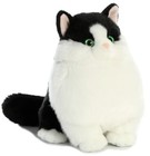 Aurora Fat Cats Muffins Tuxedo Cat Plush Toy Stuffed Animal Black White Kitten