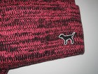 Nwt Victoria s Secrt Pink Black Marled Beanie Hat Infinity Scarf One Size Rare