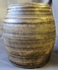 Beer Keg Barrel Crock Stoneware Pottery Figure Decor Ribbed 6  Vintage Usa 